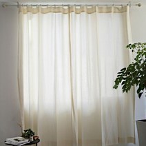 에이원데코 웨이스 워싱광목커튼(화이트 내츄럴)
