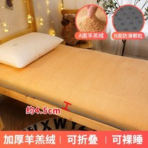 자가 발열 토퍼 매트 양털 이불 돌침대용 흙침대 돌 침대 위 양면 극세사 바닥 양모 70, 두꺼워진 따뜻한 양고기 벨벳 낙타, 90cmx200cm-기숙사 전용 붕괴없이 오래 자
