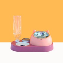 디모어 펫 강아지 고양이 스텐레스 급체방지 식기 4색상, 핑크