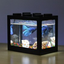 usb mini led light fish tank home office decor, 백색광, 검은 어항