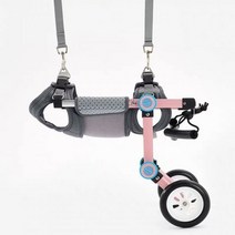 강아지휠체어 훈련 반려동물 보행기 ALWAYSME 개 조절식 휠체어 뒷다리 재활 경량 0-60KGS, Pink_XS Widen