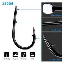 오무기어 웜기어 200pcs 1 -15 단일 낚시 후크 Iseama Fishhook 높은 Qulity 가시 웜 잉어 장비 블랙 탄소강, Black, 10