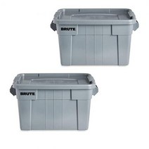 공구 Rubbermaid Commercial Products Brute 토트 보관 용기 뚜껑 포함 - 포함 76.1L(20갤런) 그레이, Grey, one option