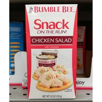(미국배송) 범블비 치킨 샐러드 with 크래커 100g 5팩 Bumble bee snack on the run chicken salad 3.5oz, 1개