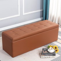 옷가게 소파 스툴 벤치 수납 피팅 룸 스툴 레스트 스툴 신발 가게 신발 교환 신발 스툴 긴 발판 가죽 부두, 갈색 가죽_길이 40 폭 40 높이 40 수납
