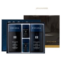 에스까다 옴므 블루 2종 세트 + 쇼핑백 증정 / 남성 미백 주름 2중기능 선물세트 스킨+로션+휴대용 구성 명절 선물 ESCADA, 1세트 + 쇼핑백