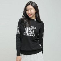 제이투제이 세련된 여성골프웨어 레터링 M 소프트 라운드니트