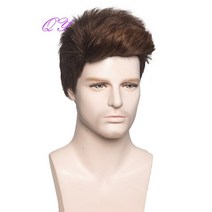 군인가발 20대남자가발 투블럭가발 남자패션가발 남성통가발합성 남성 스트레이트 가발 자연 블랙 짧은 패션 남자 가발 조절 가능한 크기 고온 섬유 통기성 남성 헤어 가발, 9750