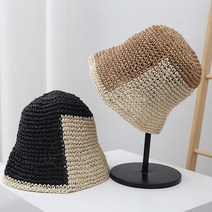 후암마켓 하프배색 버킷햇 모닝 페이퍼 벙거지 모자 2장 구성