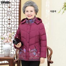 DFMEI 중장년 여성 패딩 점퍼 두꺼운 엄마옷 패딩 짧은 노인 겨울옷 여할머니 패딩 점퍼