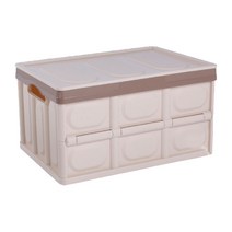 차량용 트렁크정리함 접이식 캠핑테이블 박스 55L, 브라운