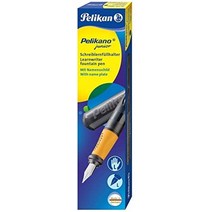 유럽 Pelikan - Pelikano Junior 왼손잡이용 만년필 P67 펜촉: A 배럴 색상: 핑크 대용량 잉크 카트리지 10개 GTP, 왼손잡이를 위한, 무연탄
