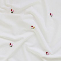 쏘잉스 / 면20수 광목 자수원단] 뽕뽕플라워 CF8