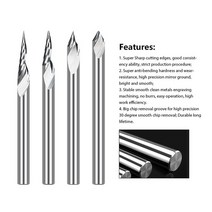 PCB 조각 비트 3.175mm 생크 V 모양 10-90 도 카바이드 CNC 라우터 팁 0.1 0.2 0.3mm 3D 밀링 커터, 27 3.175mmx30Dx0.1