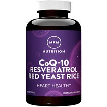 엠알엠 CoQ-10 레스베라트롤 홍국 심장 건강 소프트젤, 60캡슐, 1500mg, 1개