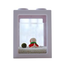 세남자바스켓 국산 마리모 키우기 4구 겨울왕국 DIY 블럭 세트-마리모(중), 피규어 스노우맨+흰색자갈80g