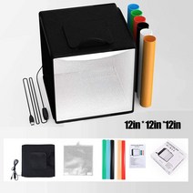 스튜디오 박스 포토부스 자연광조명 배경지거치대 30cm 12 인치 사진 스튜디오 조명 박스 조정 가능한 밝기, 01 30cm 3200-6000K