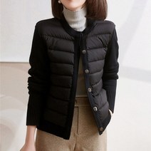 니트 패딩 카디건 경량 패딩 코튼 가디건 버튼스타일 - 2컬러