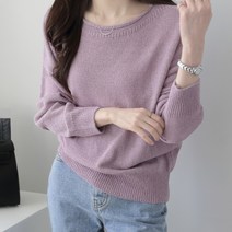 제니트 여성 루즈핏 보트넥 데일리룩 베이직 니트 벨랑보트넥