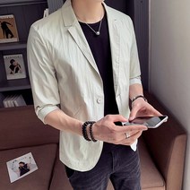 남자 블레이저 7부 마이 반팔 여름 아우터 자켓 남성 오피스룩 가을 시원한 오버핏 하객룩 정장
