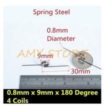 10Pcs 0.3 0.4 0.5 0.6 0.7 0.8mm 스프링 스틸 또는 304 스테인레스 소형 V 형 코일 비틀림 90 135 175 180 degree, 23 0.8x9x180degree