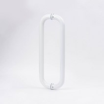 강화유리문 손잡이 스텐 25mm 340 화이트 철 목문 상가출입문, 1개