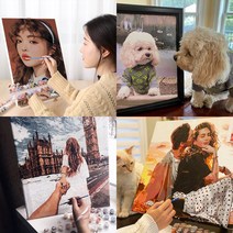트렌드포유 DIY 유화그리기 주문제작 사진 그림그리기세트 24 36 42색 캔버스페인팅, 40 x 50 size 36 color