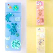 반짝이 곰돌이 필통만들기 세트 방과후수업재료, 하양, 반투명, 투명펄하늘