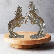 실버 귀족말 세트 큐빅 장식미니어처 마블인테리어