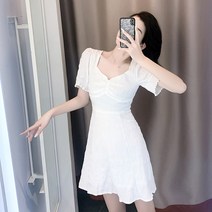 프렌치 원피스 작은 145XS 키커 보이는 여승무원 산들바람 숏 여름 3691796463