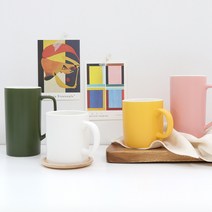 위즈라인 무광 중머그 400ml, 그린, 1개