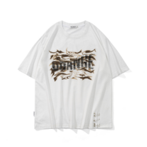 TIDE CARD LOG2022 봄여름신상 도트수묵문프린트핀장식반팔미디엄티셔츠