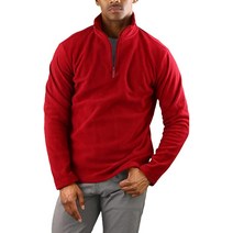ToBeInStyle 남성용 스마트 앤 클래시 폴라 플리스 쿼터 지퍼 풀오버 버건디 Medium, Small, Royal Blue