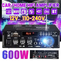 블루투스 미니 앰프 길거리공연 매장용 리시버 통기타 올인원 bt-298a 600w 홈 증폭기 오디오 전력 증폭기 서브우퍼 홈 시어터 사운드 시스템 증폭기 hifi usb fm, 220v