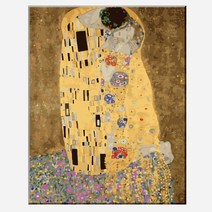 특대형 (물감3배) diy유화그리기 세트 클림트 키스 거실 그림 액자 60x75cm 쉬운 명화따라그리기 아크릴 유화 색칠