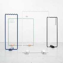 웨이브 행거 옷걸이 코트랙 도어 행잉 북유럽 인테리어 원룸, 검정색-대형