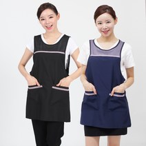 DLA58 얇은 가벼운 요양원 주방 단체 원피스 앞치마, DLA58 검정단색M