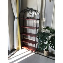 북유럽 스타일 장식장 피엘킹에 엔틱 침실 책장 거실 철제, 5단블랙 60x30x180, 블랙 60x30x180 5겹