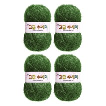 울클럽 별꽃수세미 DIY 고급수세미실 4볼세트 + 동영상제공, 141초록빛카키