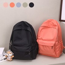 남자 여자 기본 무지 디자인 학생 포켓 백팩 가방 EVE