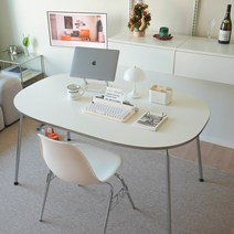 포더홈 어라운드 식탁 테이블 3size (화이트 크롬) 2인 4인 6인, 1000 원형_크롬