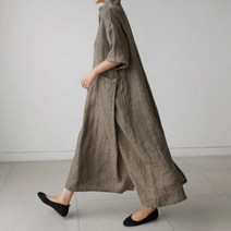 이유무무 루즈핏 비치 데일리 롱 반팔 원피스
