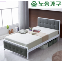 노송가구 국내제작 모던 스틸침대 프레임세트SS 매트리스포함, B타입, 독립스프링SS, ST-2836(우드화이트)