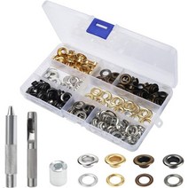 그로밋 도구 키트 8mm 슬리렛 세트 100 PCS 아일렛 와셔 및 스토리지 상자 아일랜드 플라이어 슬리LENTON 도구
