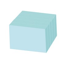 요랜드 파스텔 직사각형 100 x 76mm 점착메모지, 5개, 블루