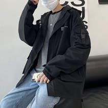 커플 남자 점퍼 스트릿 야구 잠바 시밀러룩 가을 블랙 후드 복고 중학생 항공 커플룩 트윈룩 바람막이