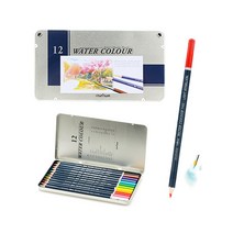 문화 고급 수채 색연필 12색 틴케이스, 1