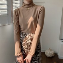 쫀쫀 소프트 피치기모 여성 이너 슬림 폴라 티셔츠
