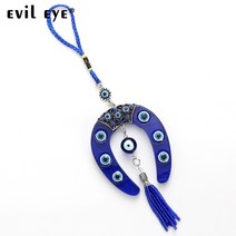 말발굽 편자와 악의눈 EVIL EYE 26cm 행운의 상징과 불운의 방어 상징