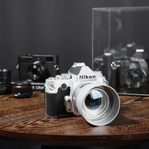 키메라 50mm 렌즈 캐논 소니 호환 카메라 모델 모델 룸 스터디 쥬얼리 장식 사진 테마 소품 시뮬레이션 Nikon df 렌즈 50mm 쥬얼리, 실버 벨트 후드 + 숄더 스트랩
